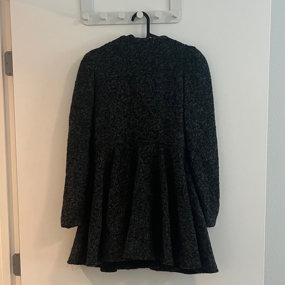 Chic Double-Breasted Black Pea Coat - Picture 2 of 2